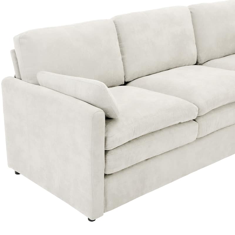 Oversized Chenille Fabric Cloud Sofa, Ergonomic Upholstered Lounge Armchair, Single Sofa Chair with Plush Cushion