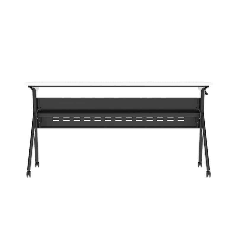 Commercial Nesting Flip Training Table with Steel Frame and Y-Legs - 23.5"W x 60"D x 30"H