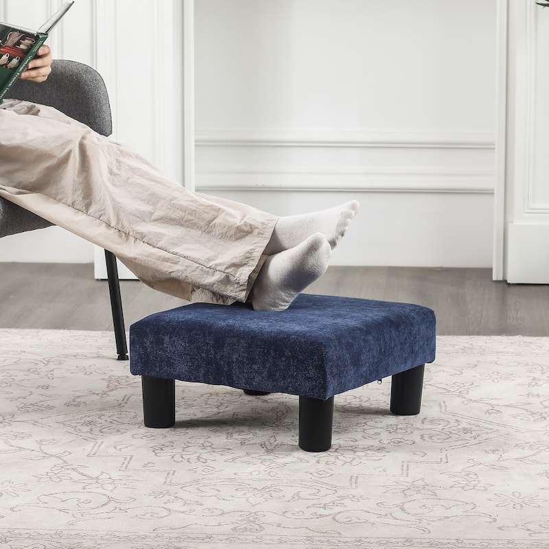 Adeco Ottoman Upholstered Fabric Footrest Pet Steps Dog Stair Stool