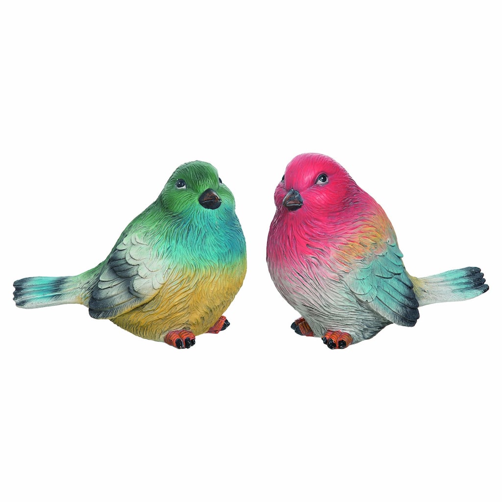 Transpac Large Resin Rainbow Bird Set of 2 Spring Home Decorations - Multicolor
