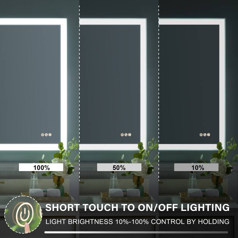 Wall Mounted Bathroom Heavy Duty Framed LED Mirror With bright light And And Memory Function