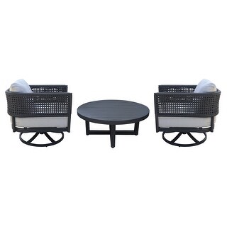 Outdoor 3 Piece Woven Abaca Rope Patio Furniture Set Including a Coffee ...