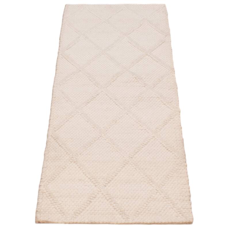 ECARPETGALLERY Braid weave Sienna Cream Wool Rug - 2'4 x 6'9