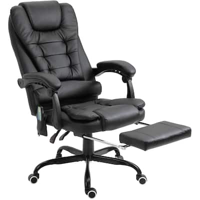 Vinsetto High Back Massage Office Chair with 7-Point Vibration Heating Reclining Back Adjustable Height w/ Headrest Footrest