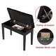 preview thumbnail 5 of 3, Piano Bench with Padded Cushion and Music Book Storage Compartment, Duet Wooden Seat, 13.7 x 29.5 x 20 inches, Load 440lb Black