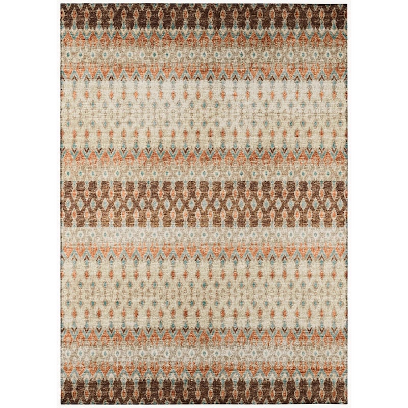 Machine Washable Indoor/ Outdoor Addison Bravado Geometric Ikat Rug
