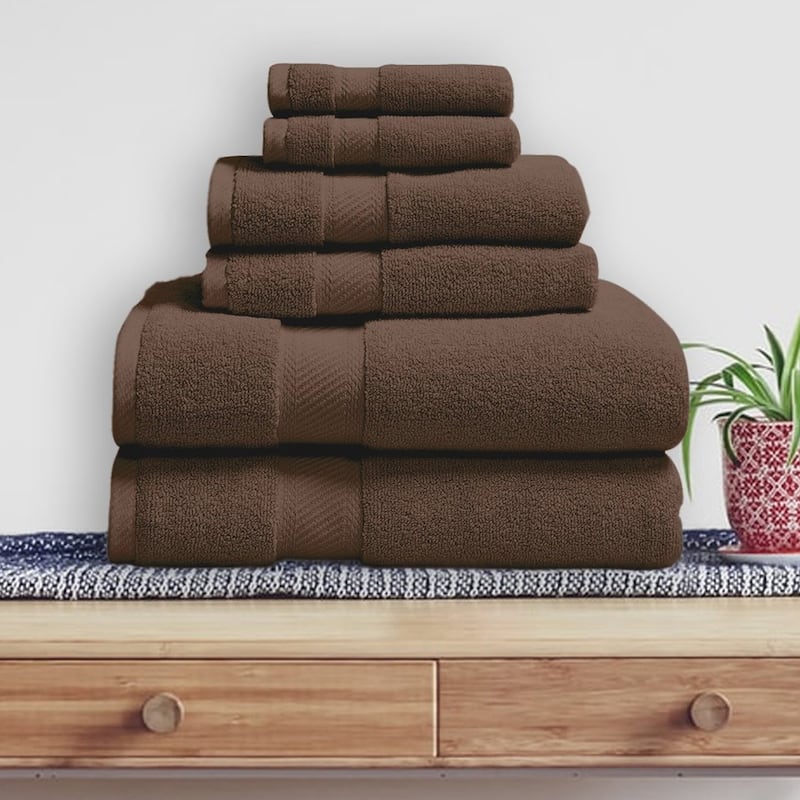 Soft and Plush Bath Towel Set - 100 Percent Cotton - 6-Piece - N/A