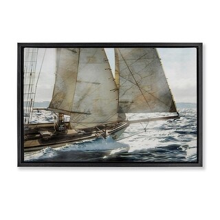 Stupell Ship Sails In Motion Framed Floater Canvas Wall Art Design By ...
