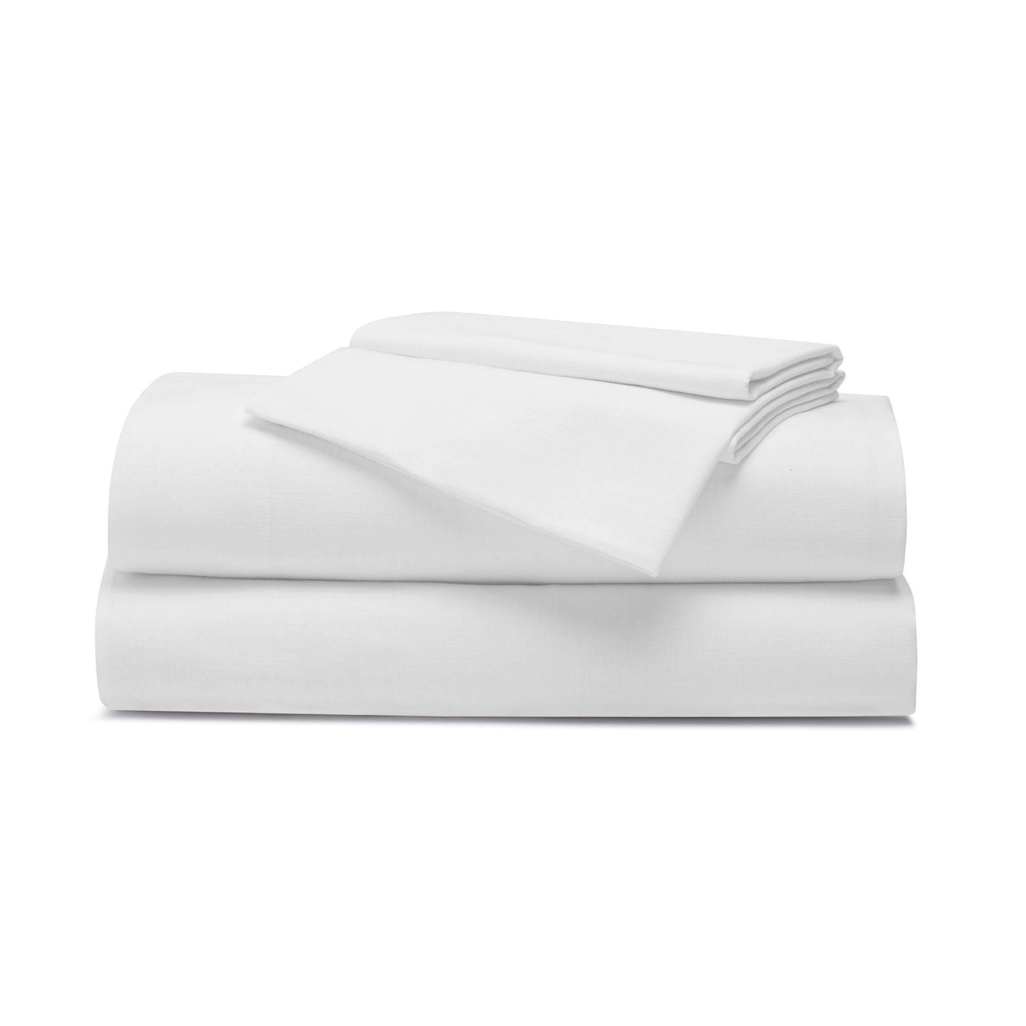 Blue Nile Mills Cotton Linen Texture Sheet Set, Vintage Wash Deep Pocket Percale Bedding