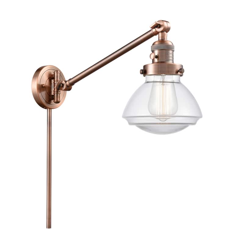 Innovations Lighting Olean 22" Tall Bathroom Sconce - Antique Copper / Clear