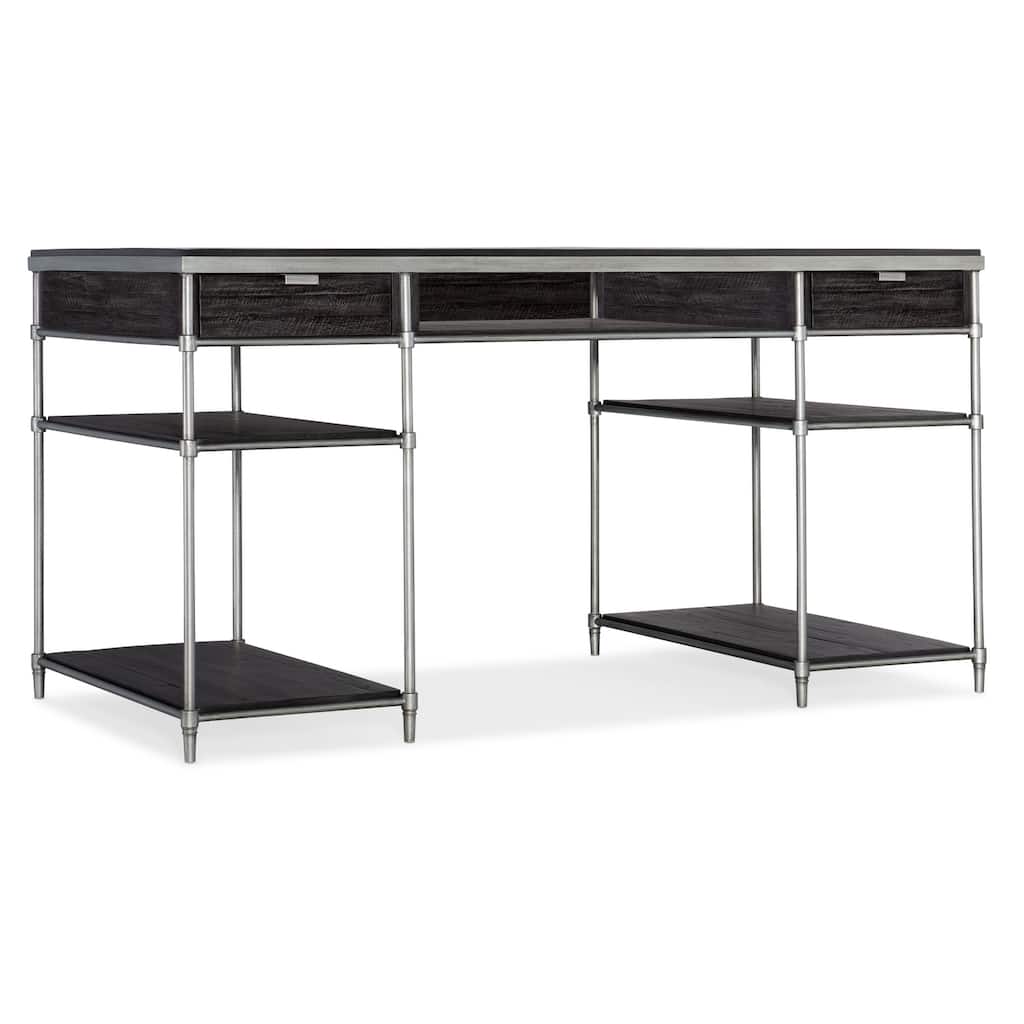 Hooker Furniture St Armand 56" Wide Wood Top Metal 2 Drawer Writing