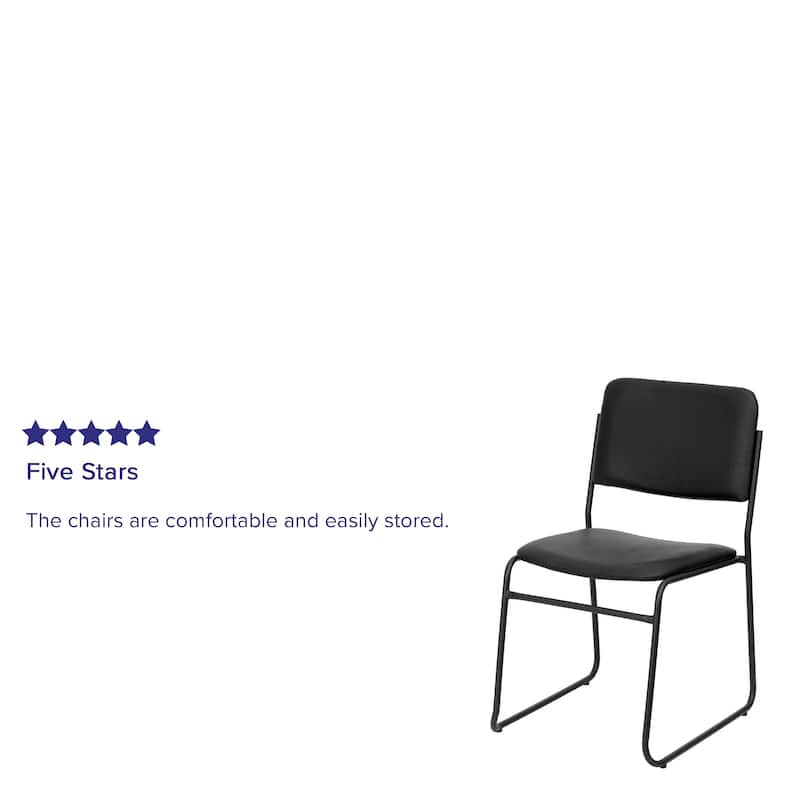 5 Pack 500 lb. Capacity High Density Stacking Chair - 23"D x 18.75"W x 32.25"H
