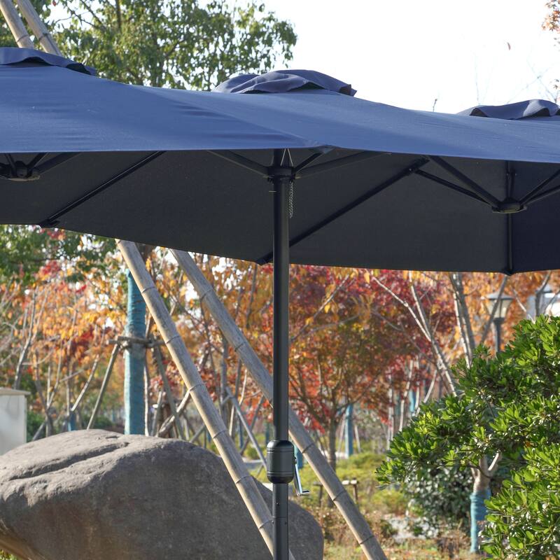 Discontinued Chichoice 14.8 Ft Double Sided Outdoor Umbrella with Crank