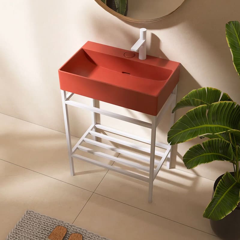24" Freestanding Bathroom Vanity with Ceramic Sink - 23.62'' x13.98'' x 33.46''