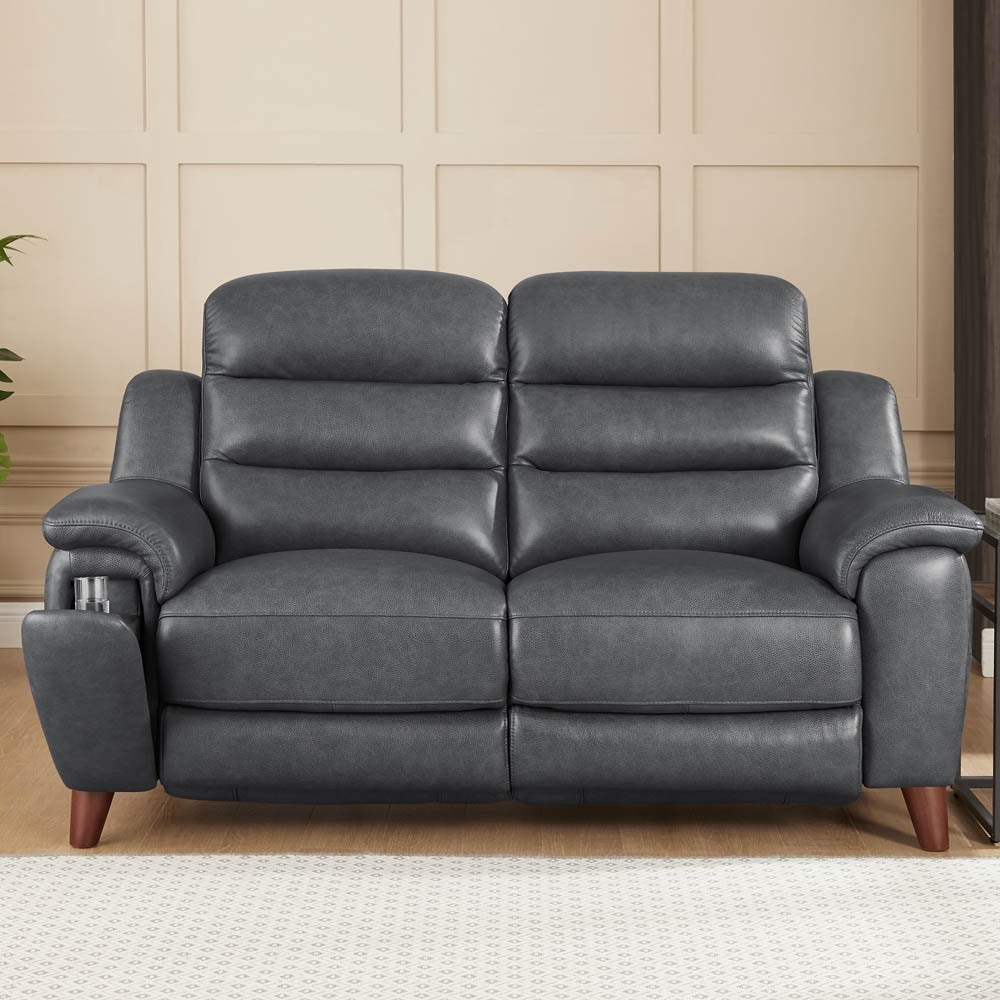 Hydeline Dream Top Grain Leather Power Headrest Zero Gravity Reclining Loveseat