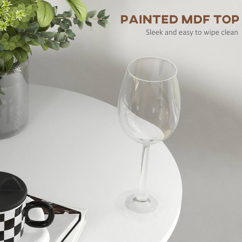 Bar Table with Round Top and Steel Base for Home Bar