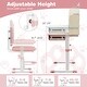 preview thumbnail 6 of 6, Gymax Pink Kids Desk & Chair Set Height Adjustable Children School