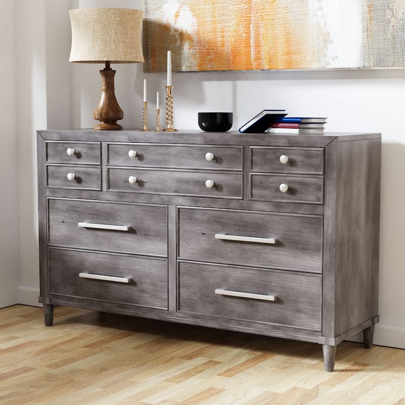 Hax Transitional Grey 58-inch Wide Solid Wood 7-Drawer Dresser by Furniture of America - Grey