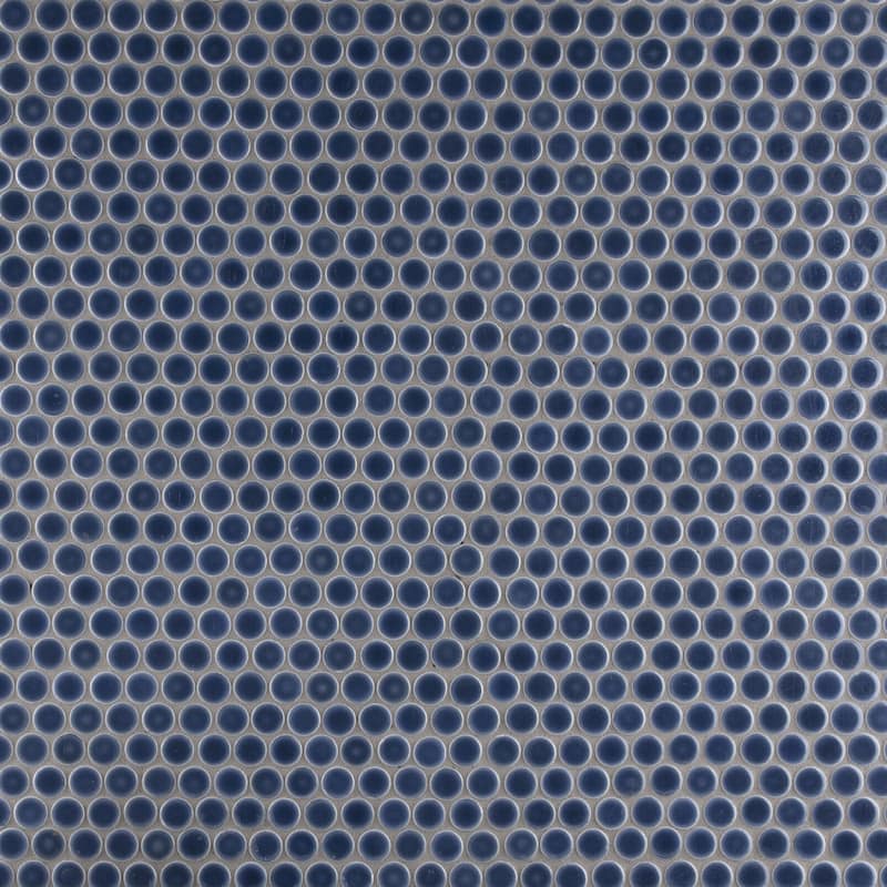 Merola Tile Hudson Penny Round Denim Blue 11-7/8" x 12-5/8" Porcelain Floor and Wall Tile