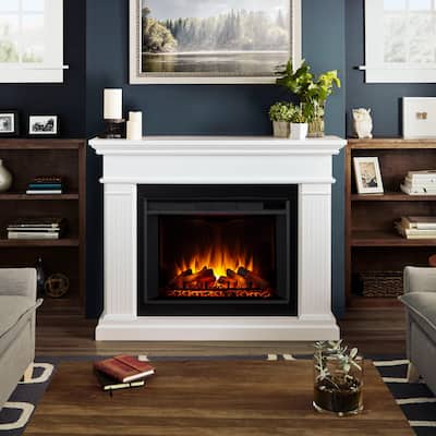Centennial 55.5" Electric Grand Fireplace in White by Real Flame