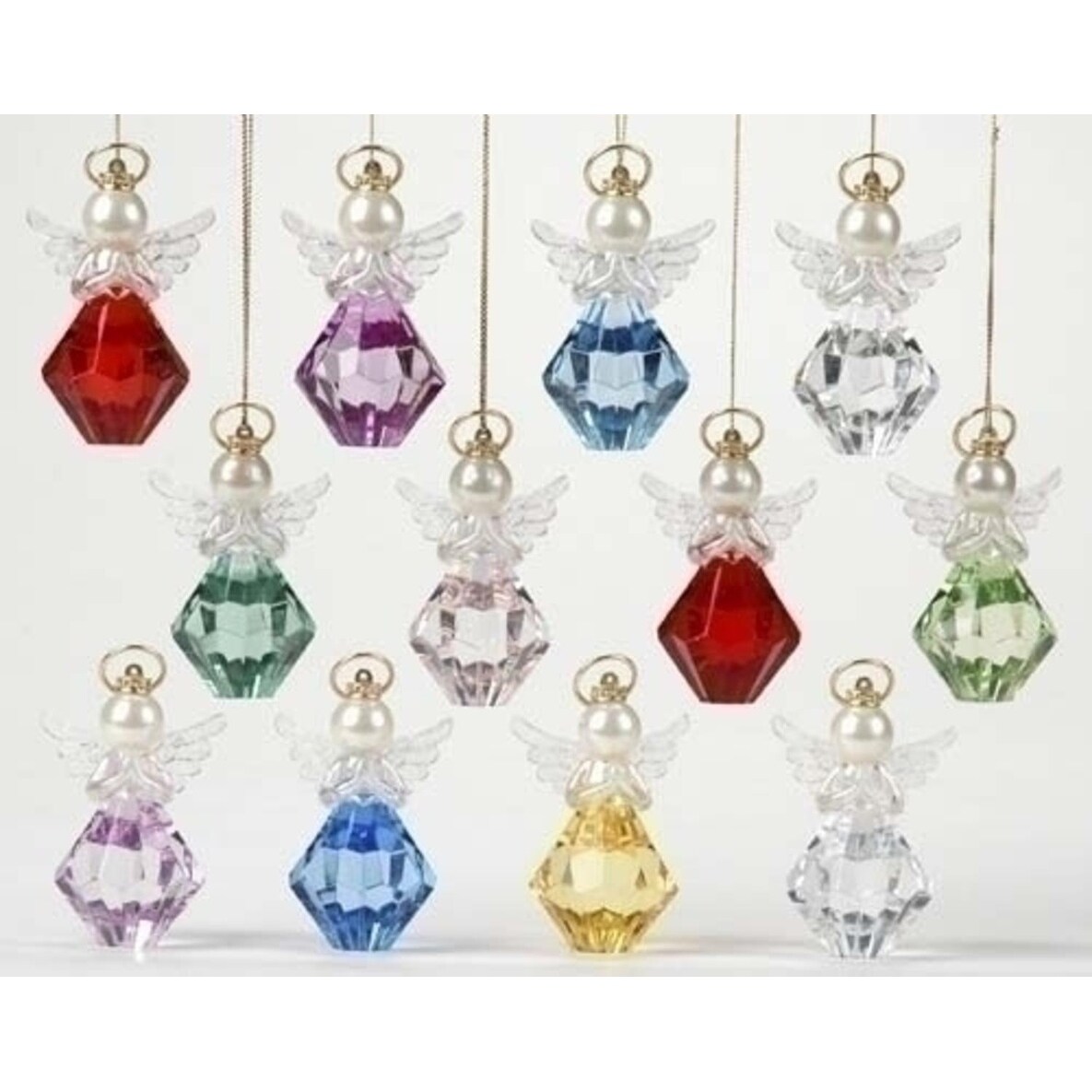 Shop Club Pack Of 24 Icy Crystal Birthstone Angel Christmas