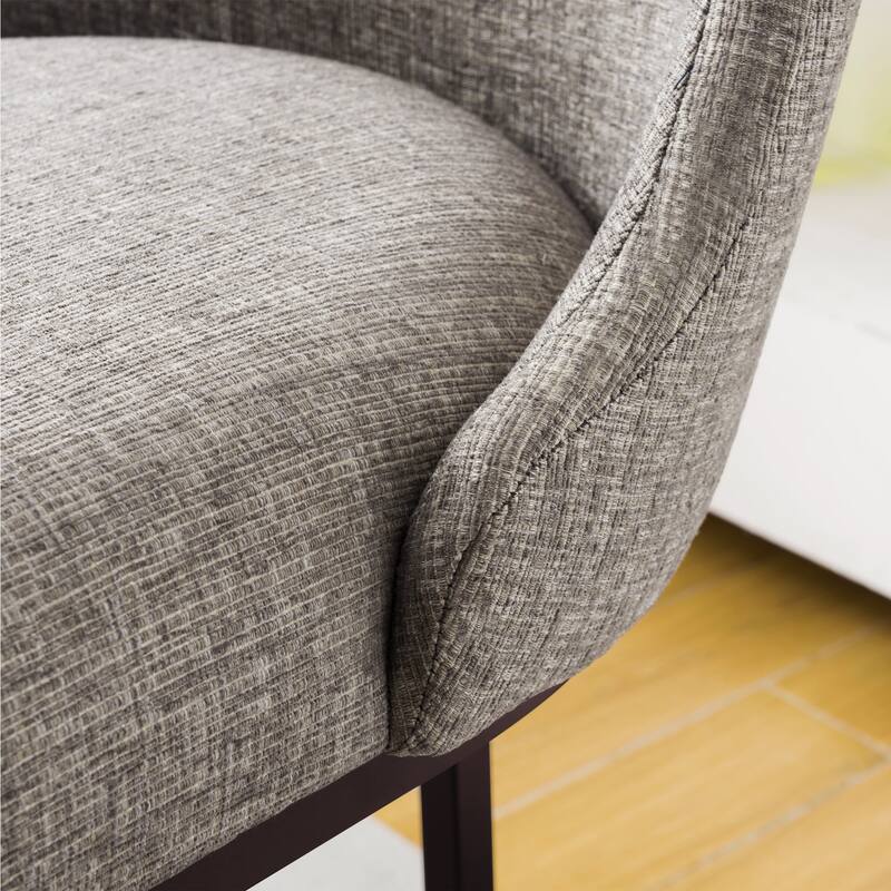 Leick Home Upholstered Barrelback Counter Stool with Metal Base