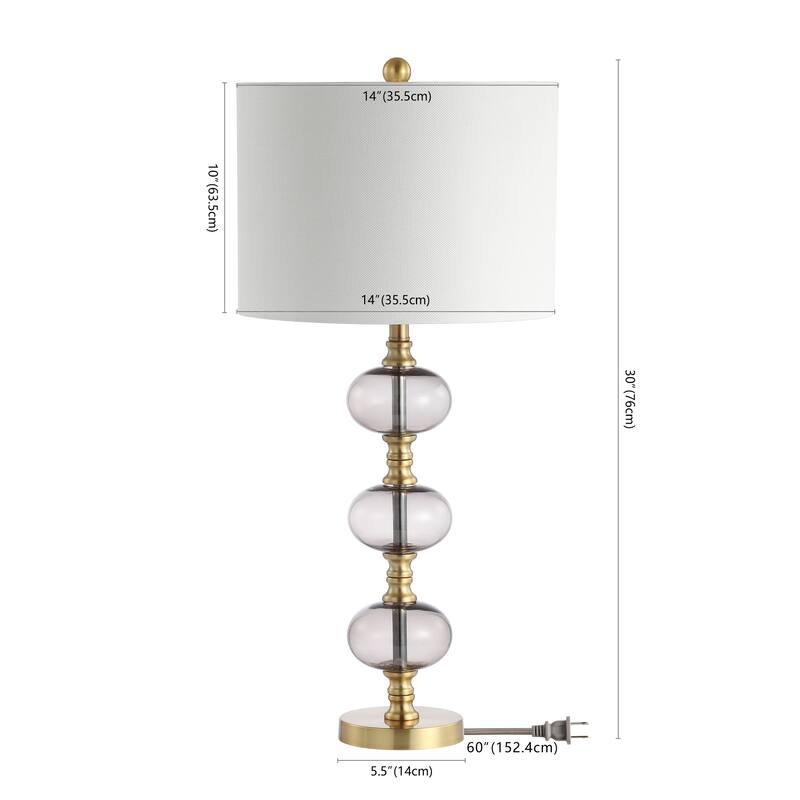 SAFAVIEH Lighting Kuriko 30" LED Table Lamp (Set of 2) - 14"x14"x30" - 14Wx14Dx30H