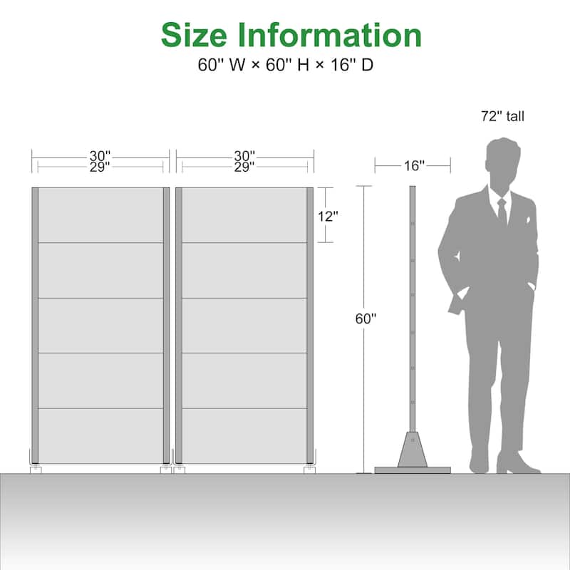 Outdoor Privacy Screen with Stand for Patio Garden Metal Fence