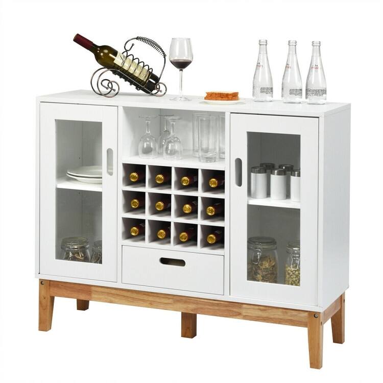 Wood Wine Storage Cabinet Sideboard Console Buffet Server - 39.5" x 13" x 31.5" (L x W x H)