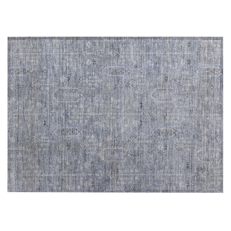 Machine Washable Indoor/ Outdoor Chantille Distressed Traditional Rug