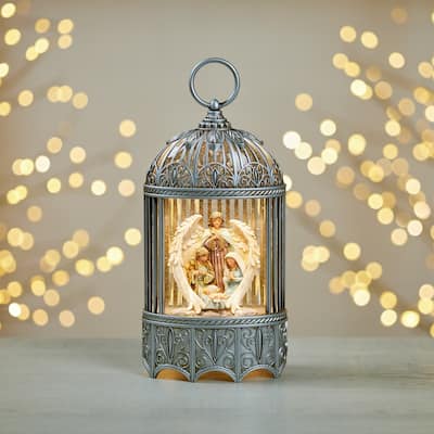 LED Lighted Nativity Scene Christmas Snow Globe - 11.25"