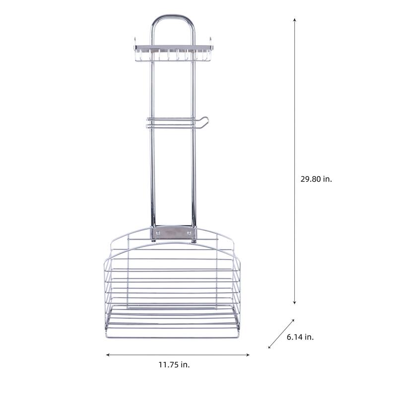 Bath Bliss Harbor Collection Adjustable Bathroom Organizer in Chrome - 11.75"x 5.75"x 29.8"
