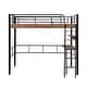 preview thumbnail 10 of 10, Space-Saving Full Loft Bed with Desk, Shelves, and Ladder, Black