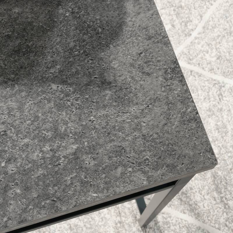 Wood Writing Desk with Adjustable Shelves, Gray