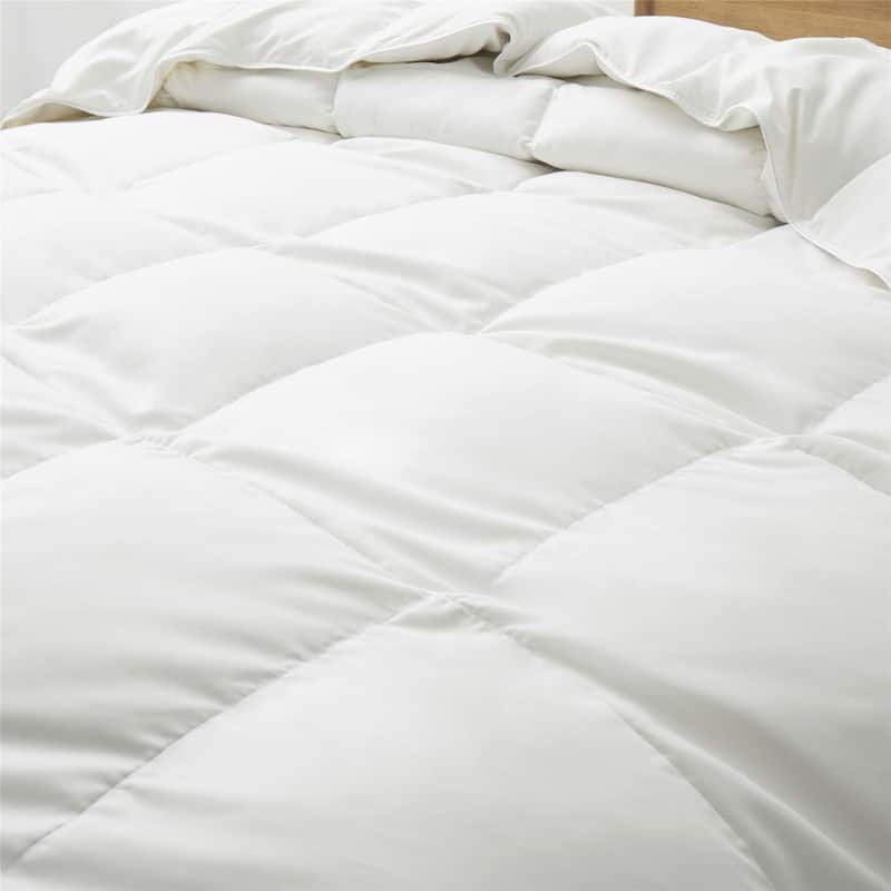 All Season Microfiber White Goose Down and Feather Fiber Comforter