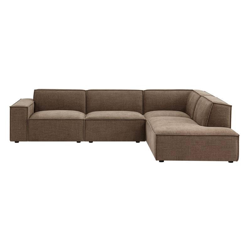 Restore 4-Piece Performance Fabric Upholstered Modular L-Shaped Sofa
