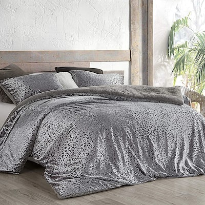 Primal Leopard - Coma Inducer® Oversized Comforter Set - Silver Black
