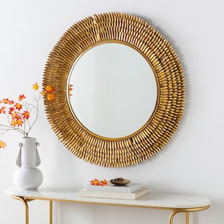 Samah Gold Sunburst Handmade Metal Accent Mirror - 32"H x 32"W x 1"D
