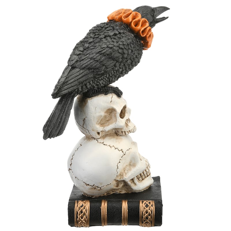 National Tree Company Halloween Crow and Skulls Decoration, 11 Inches
