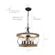 Cusp Barn 5-Light Farmhouse Wood Chandelier Adjustable Handmade Rustic Drum Ceiling Light Fixture Hanging Lamp for Foyer Kitchen