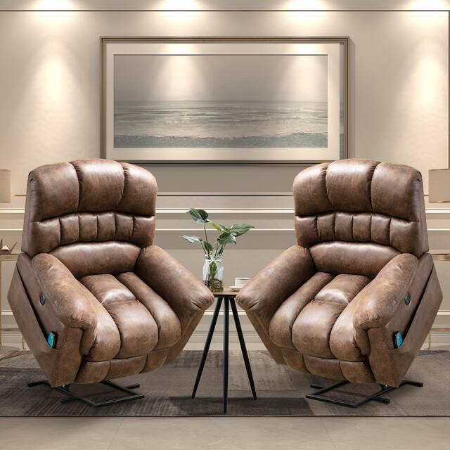 Super Soft Microsuede Power Lift Recliner Sofa with Massage Chair