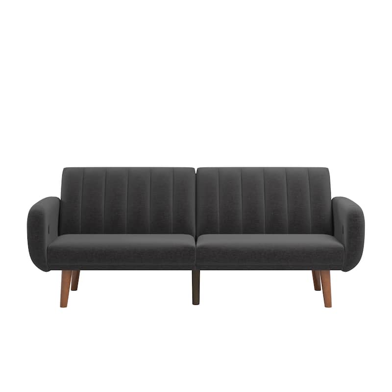Sogndal Upholstered Convertible Split-Back Futon Sofa Bed with USB Charging Ports by iNSPIRE Q Modern