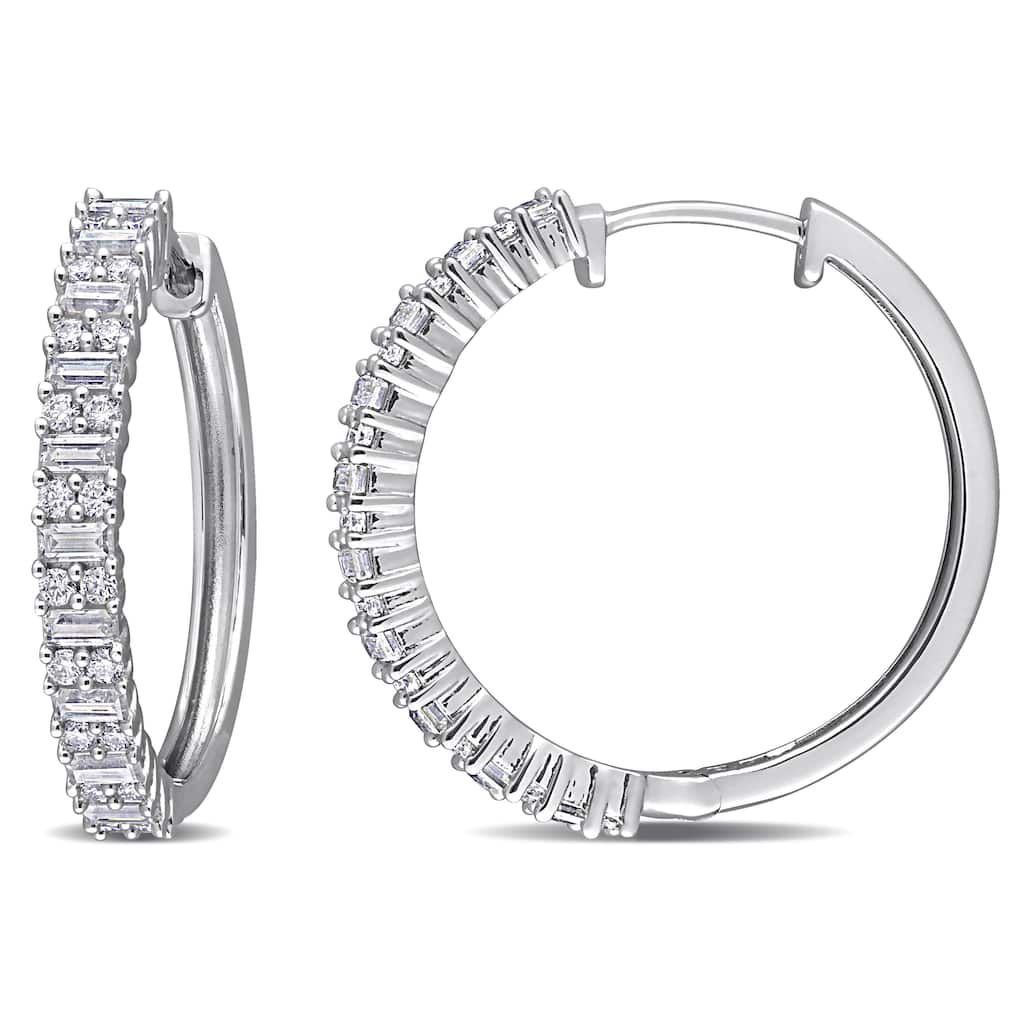 Miadora 1 3/4ct DEW Created Moissanite Hoop Earrings in Sterling Silver