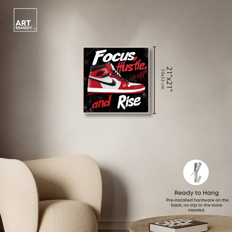 Hustle and Rise Sneaker Red Canvas by Art Remedy
