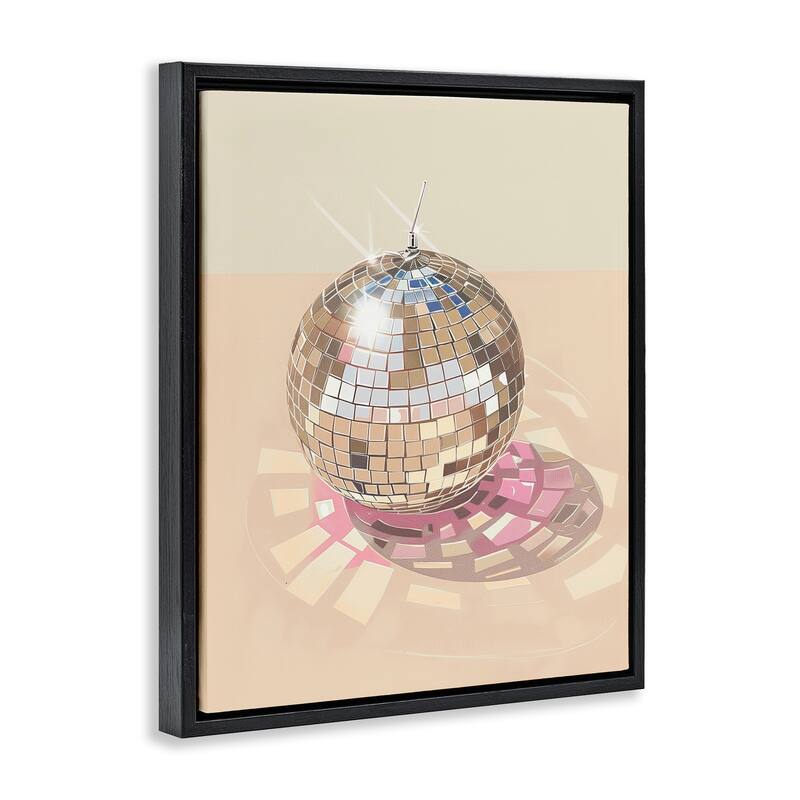 Stupell Dazzling Disco Ball Refraction Framed Floater Canvas Wall Art Design By Arlington Prints