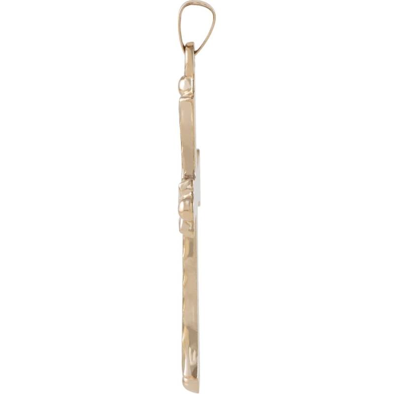 Curata 14k Yellow Gold Medium Scroll Cross Necklace, 16" 20x14.5mm