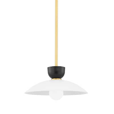 Whitley 1 Light Small Pendant - Aged Brass
