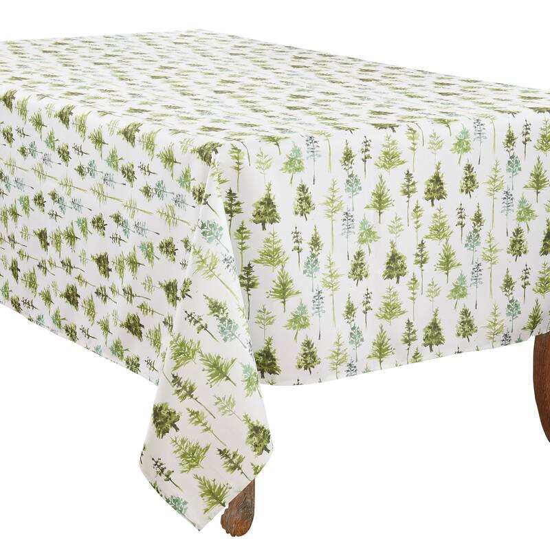 Tablecloth With Forest Trees Design - 65"x140"