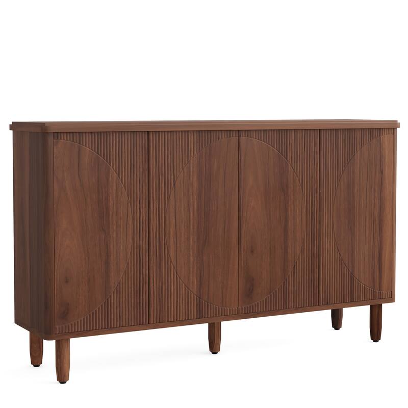 59" Modern Rustic Brown Buffet Sideboard Cabinet with Storage