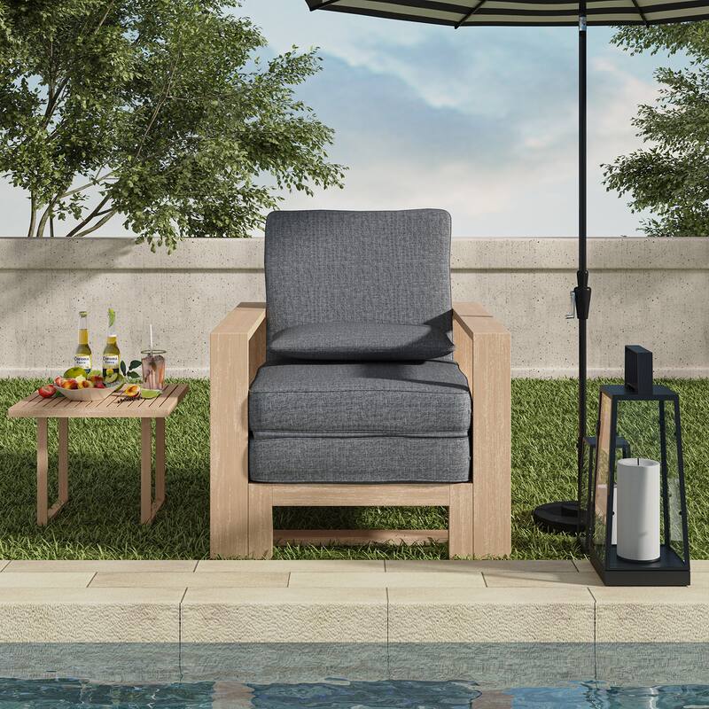 Modern Valentino Outdoor Chaise Lounge by HULALA HOME - Charcoal